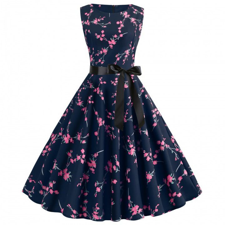 Robe midi femme avec motif en dentelle florale et ceinture élégante Levoire