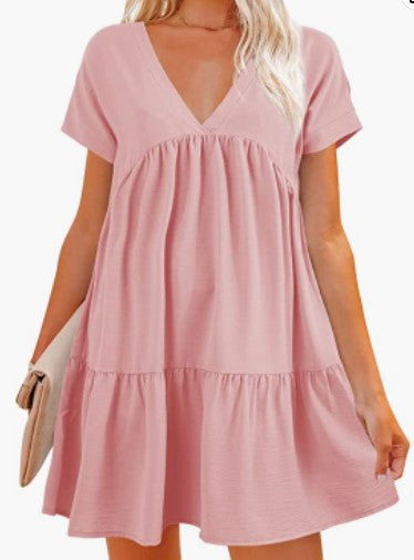 Robe femme à col en V avec un ourlet large et flottant Levoire