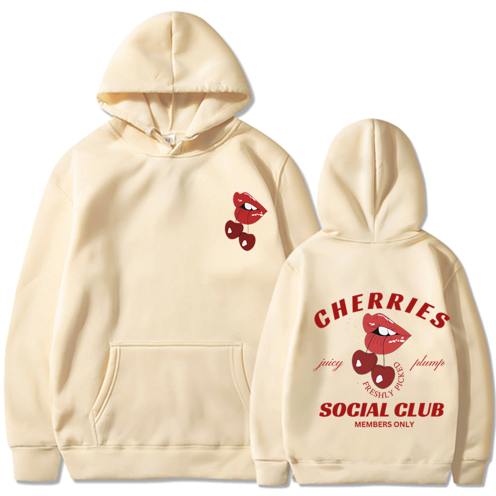 Sweat à capuche femme avec design cerise exclusif Levoire
