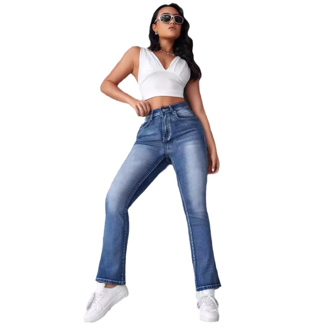Jeans pour femmes taille haute avec coupe évasée Levoire