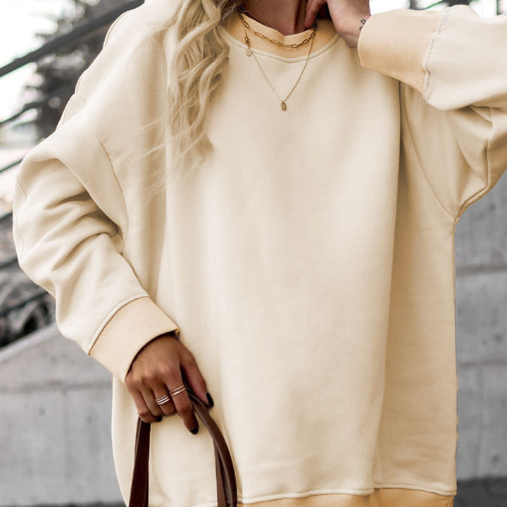 Sweatshirt décontracté pour femmes avec épaules tombantes et doublure douce Levoire