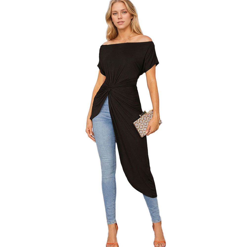 Top asymétrique enveloppant pour femmes Levoire