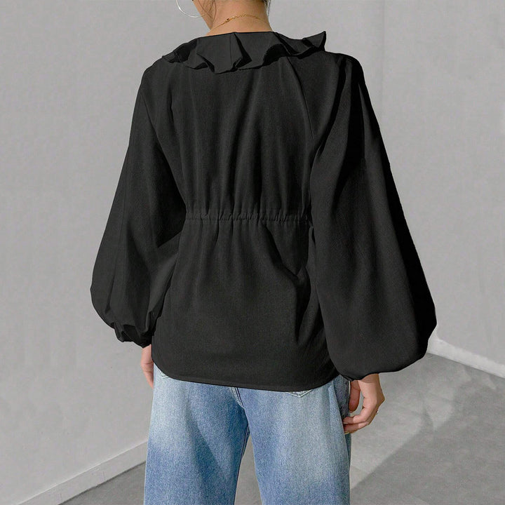Chemise-blouson pour femme avec des manches volumineuses et des détails en volants Levoire