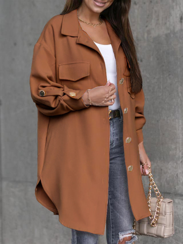 Chemise Veste Surdimensionnée pour Femmes avec Poches Pratiques et Coupe Tendance Levoire