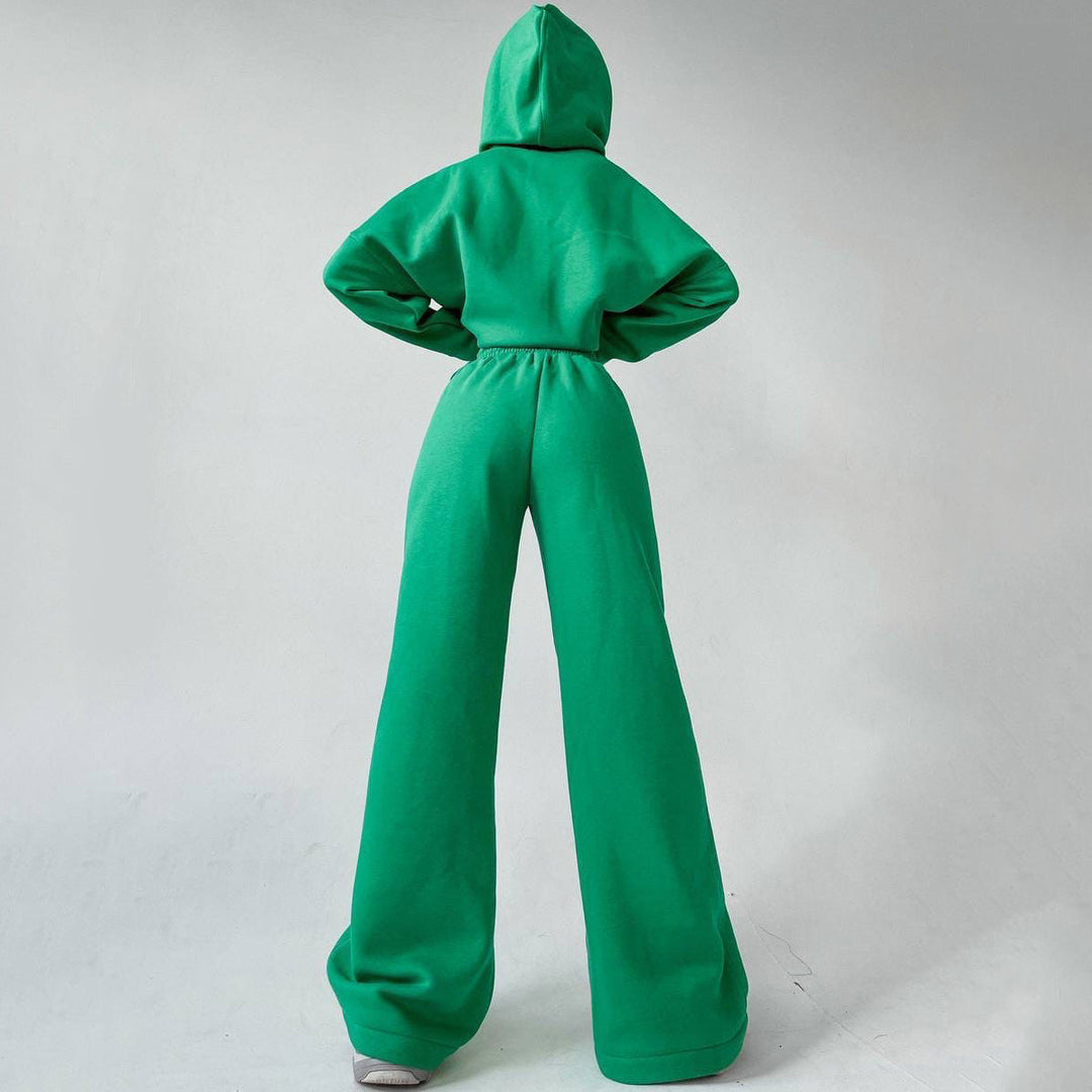 Levoire | T-shirt à capuche confortable avec poches Ensemble deux pièces Vert