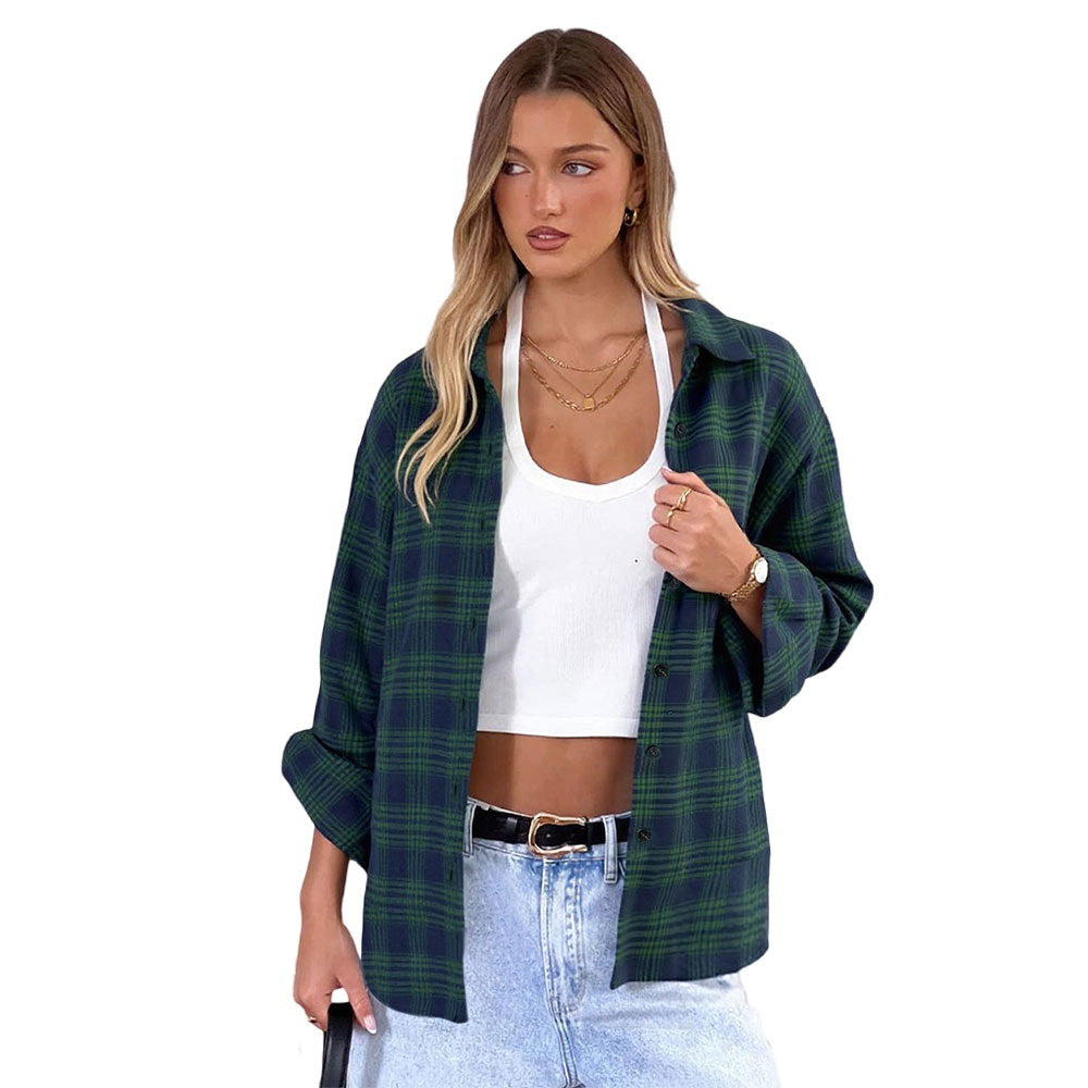 Chemise surchemise à carreaux pour femmes en matériau de haute qualité avec une coupe décontractée Levoire