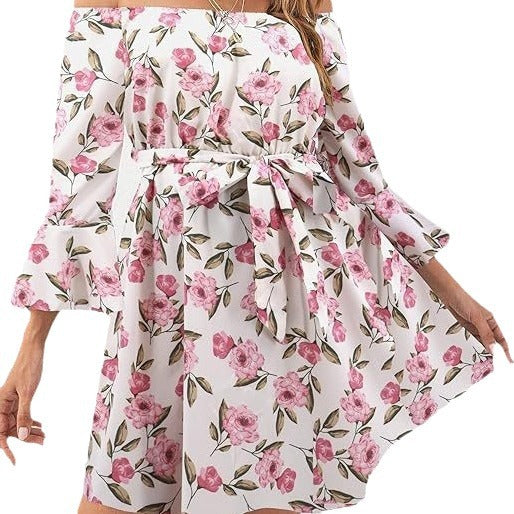 Robe femme décolletée avec motif coloré Levoire