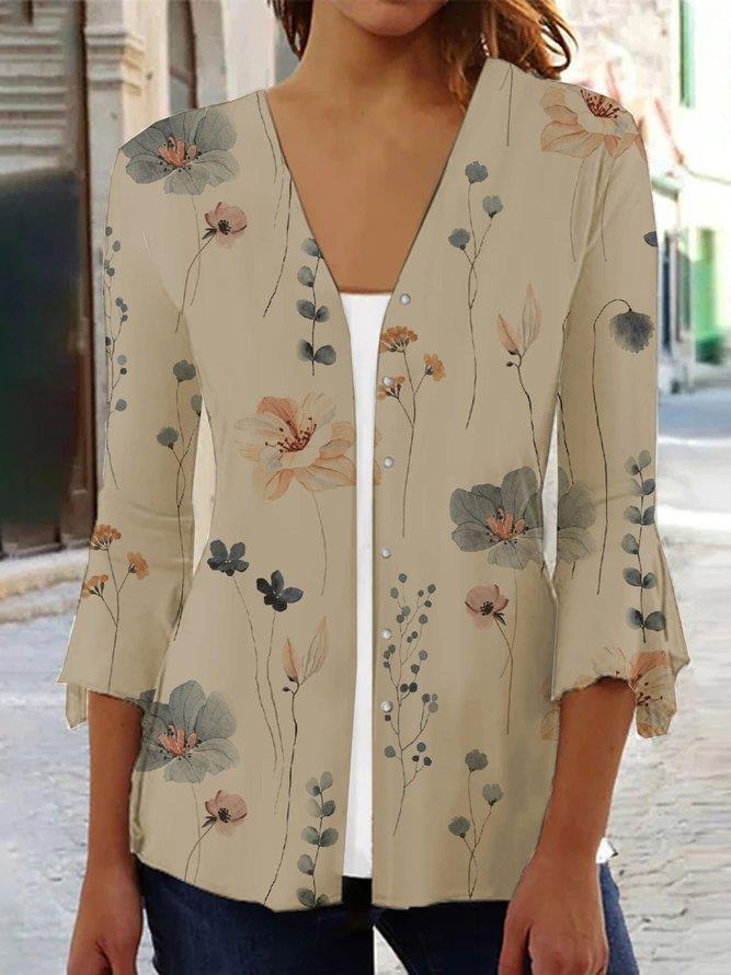 Levoire | Chemise Floral Élégante Khaki