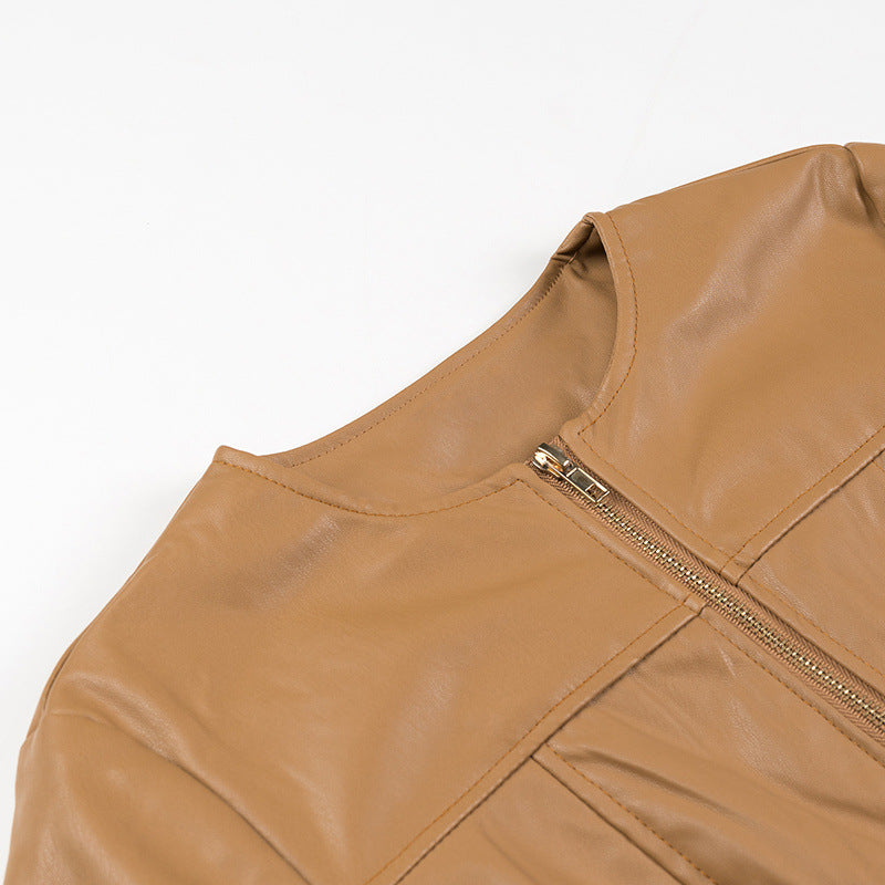 Levoire | Long chaîne détail veste en cuir