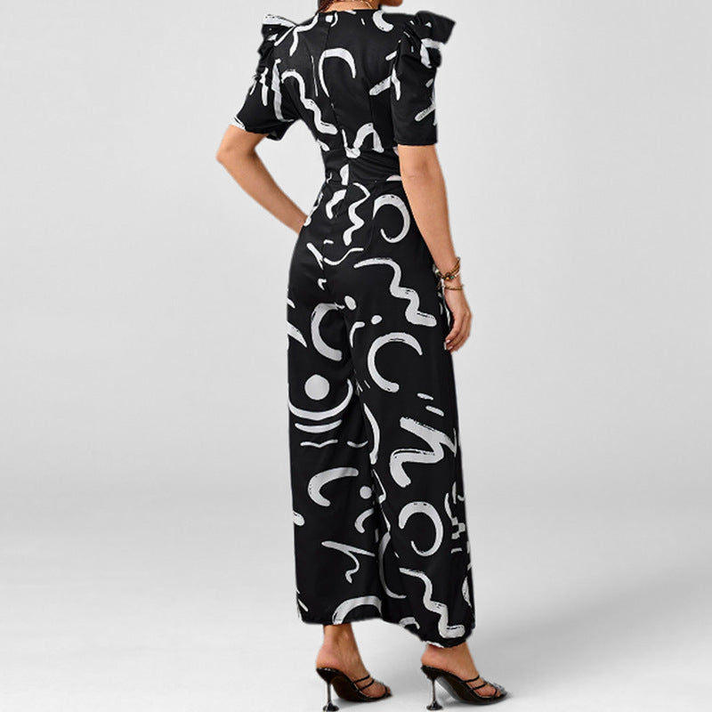 Femmes élégant combinaison avec motif graphique stylé Levoire