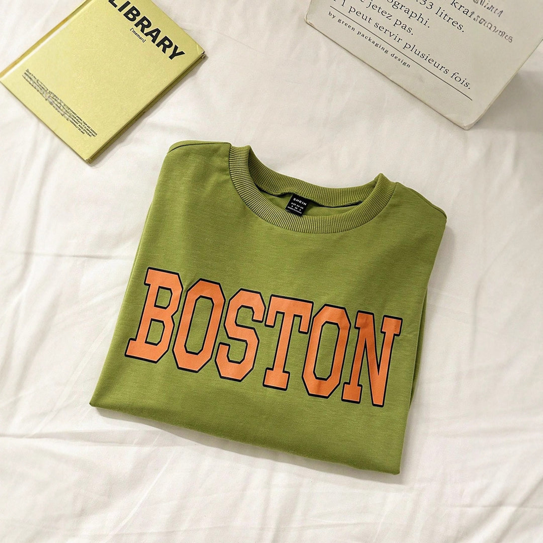 Sweatshirt décontracté pour femmes avec lettrage accrocheur Levoire