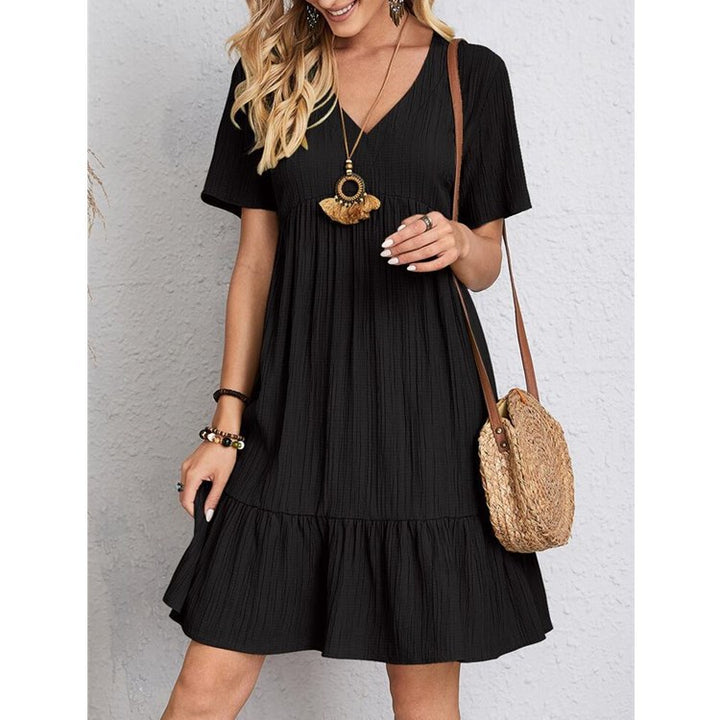 Robe en viscose décontractée pour femmes avec des fronces et un ourlet large Levoire