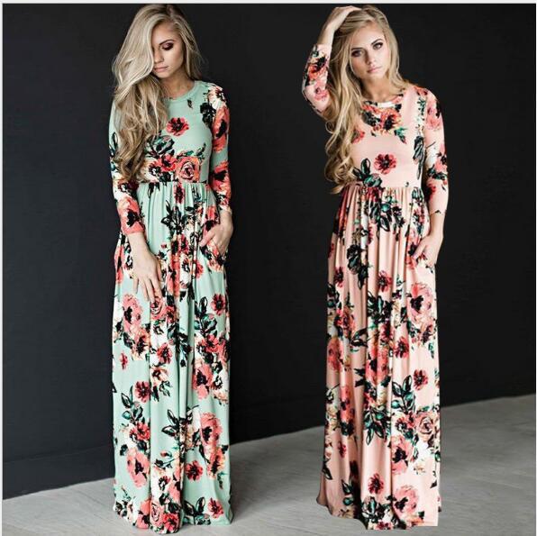 Levoire | Robe à fleurs Robe longue Robe à fleurs Jupe large Robe