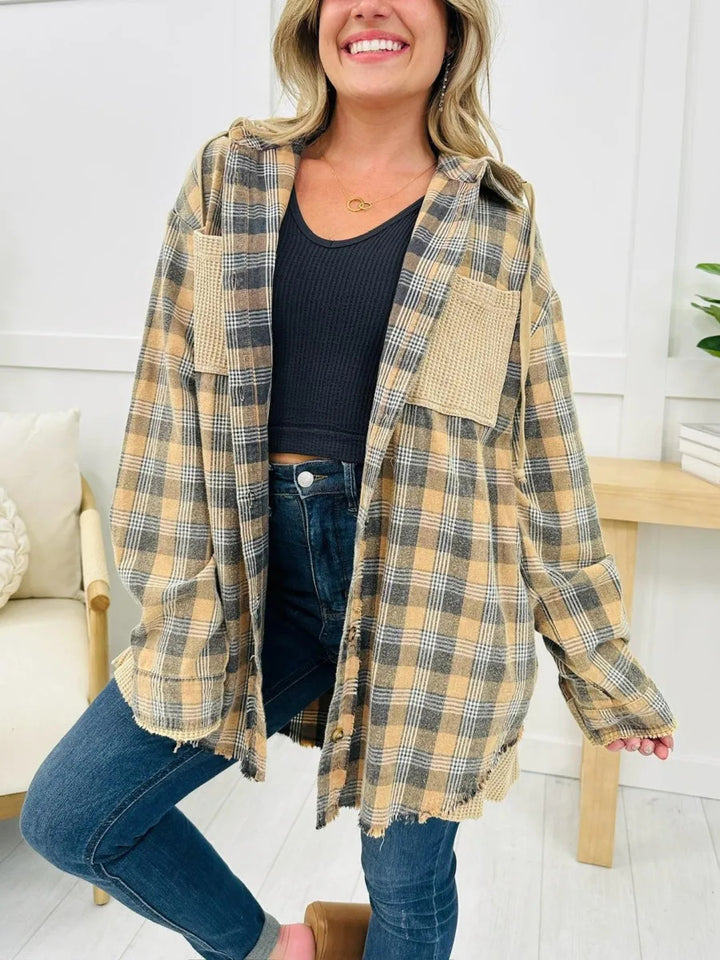 Chemise Veste à Carreaux Oversized pour Femmes avec Détails Frangés Levoire