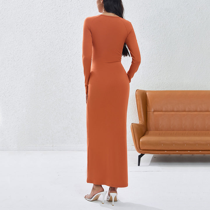 Robe portefeuille femme avec découpe décorative et manches longues Levoire