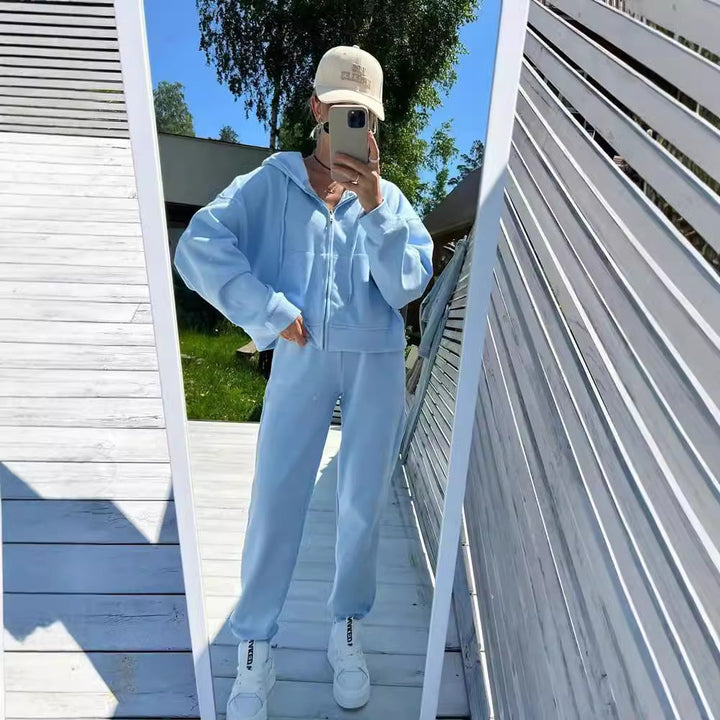Levoire | Ensemble de pantalons en tissu élastique à capuche relaxant