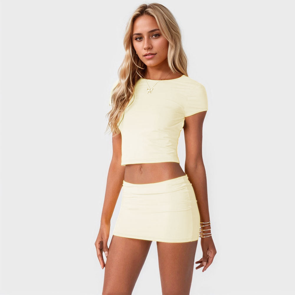 Ensemble top court et mini jupe femme Levoire