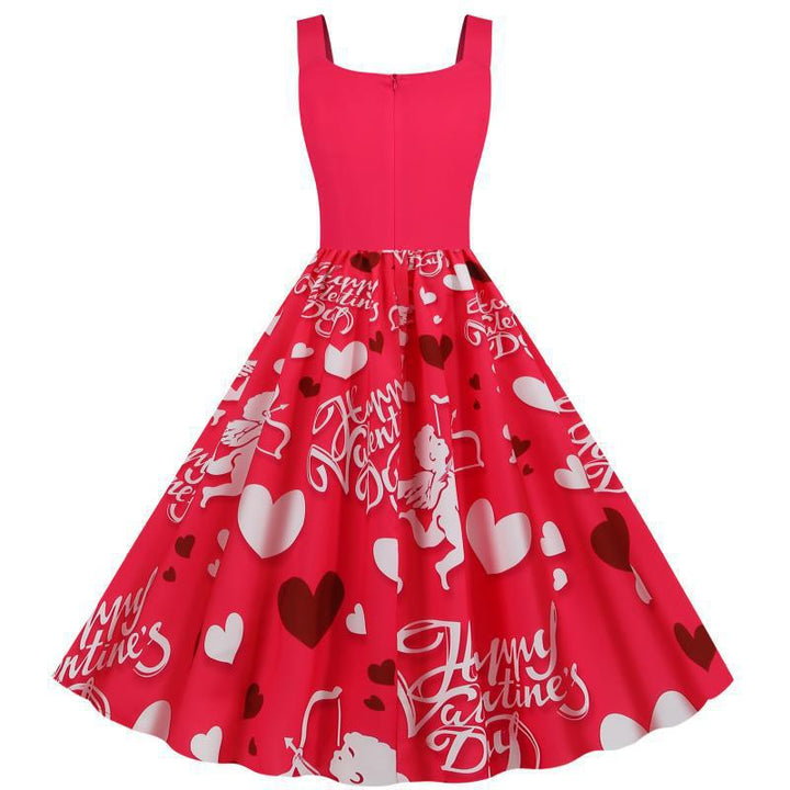Robe Swing pour femmes avec des designs de cœur romantiques Levoire