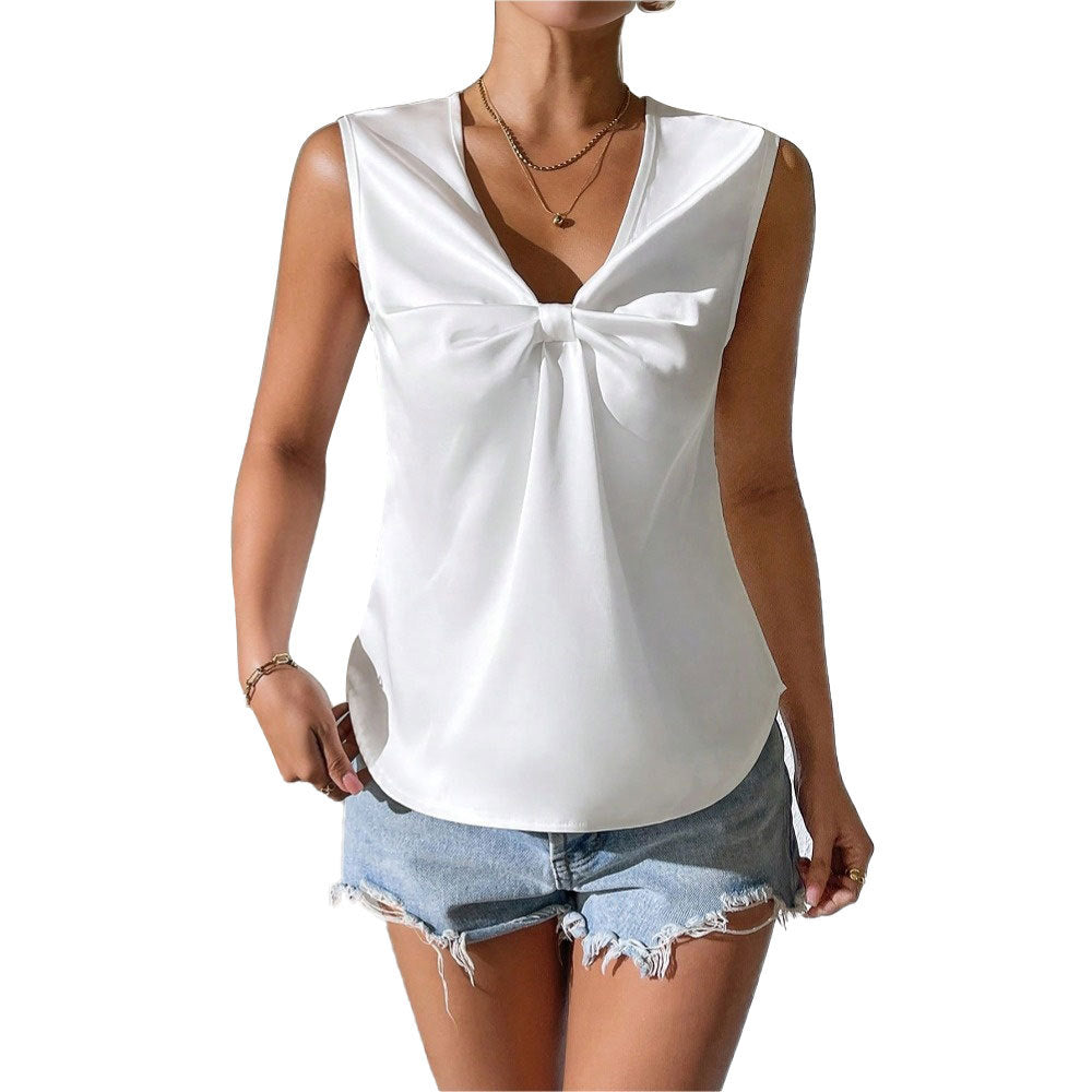 Blouse Chic pour Femmes avec Détail en Nœud Levoire