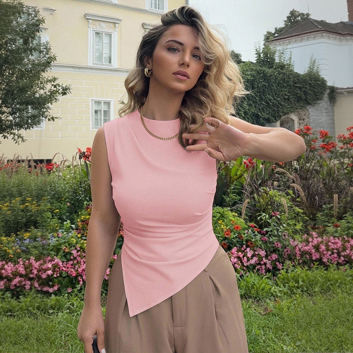 Débardeur asymétrique pour femmes avec design drapé élégant Levoire