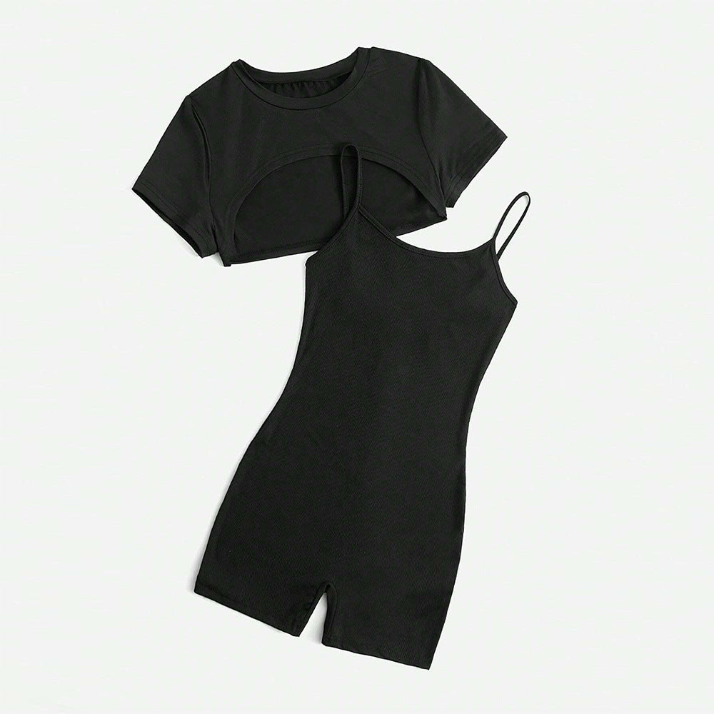 Ensemble combinaison top court et shorts pour femmes Levoire