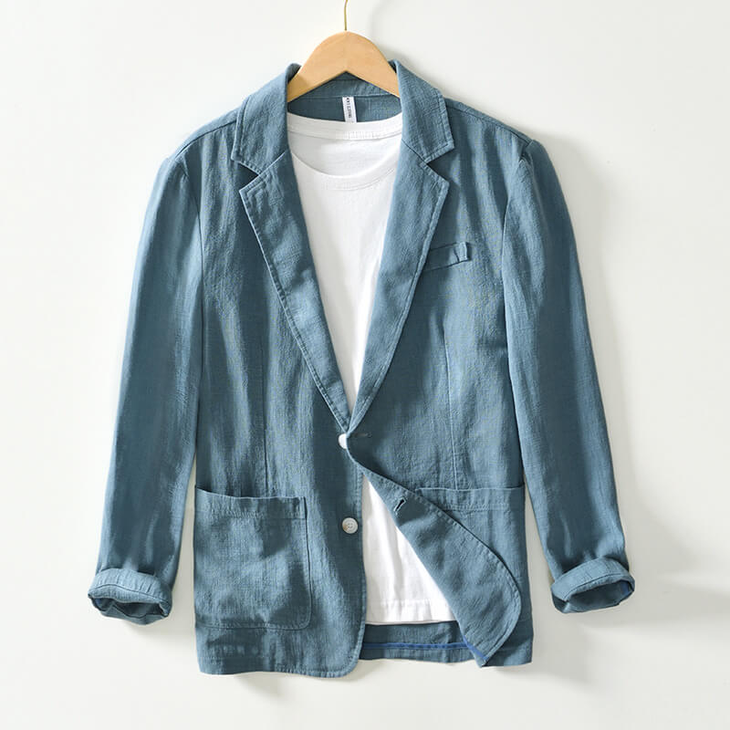 Levoire | Rento Blazer Avec Col Réversible, Manches Longues Et Poches Bleu