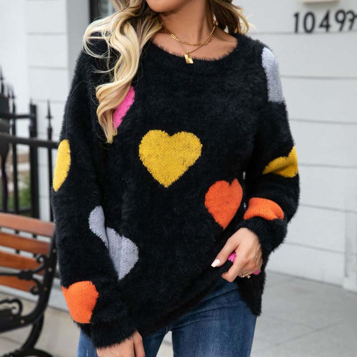 Levoire | En Tricot À Motif Coeur Noir