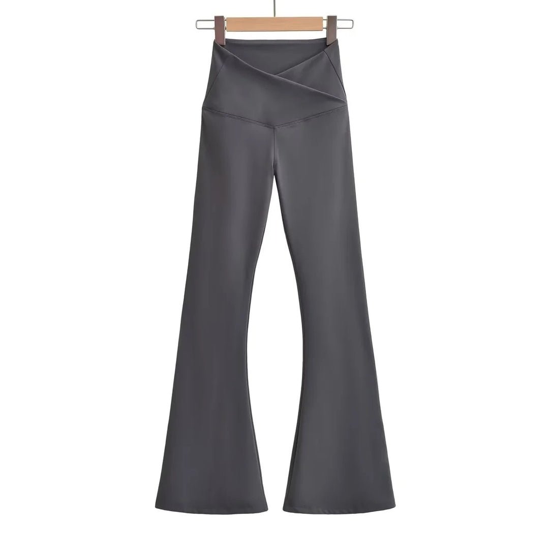 Leggings pour femmes évasés avec taille haute et look enveloppant élégant Levoire