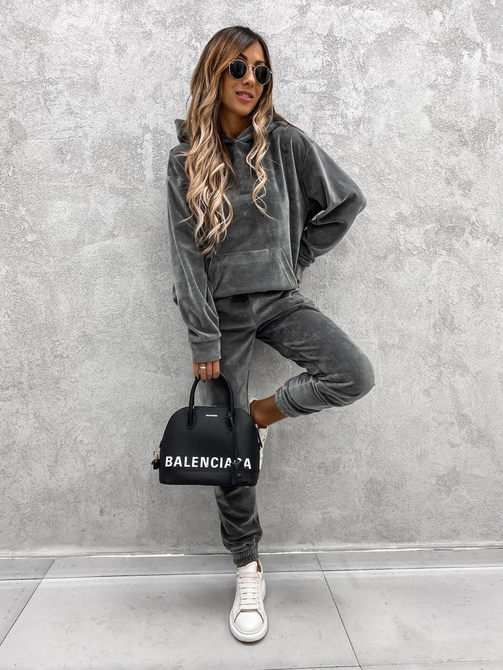 Levoire | Sweatshirt Sport Pantalons Longs Ensemble Deux-pièces Gris
