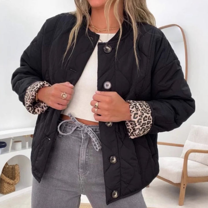 Veste matelassée de transition pour femmes au design moderne avec doublure imprimée animalier Levoire