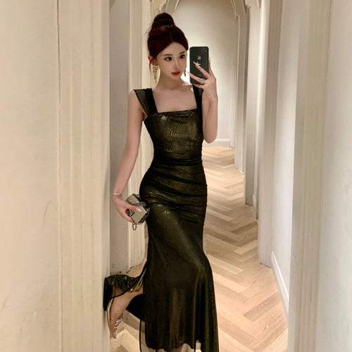 Levoire | robe transparente Slim-Fit fente légère luxueuse