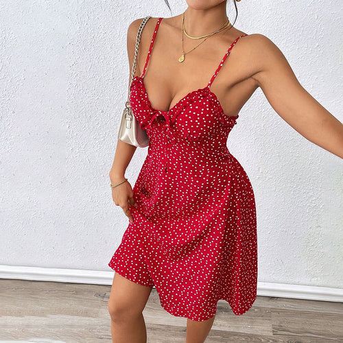 Robe mini pour dames avec une coupe aérée et un détail de volants ludique Levoire