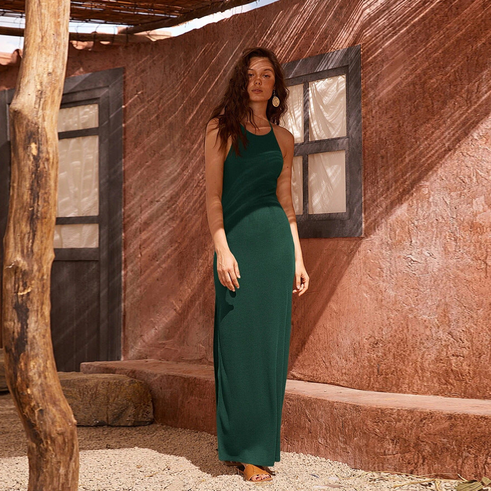 Robe maxi pour femmes avec texture côtelée élégante et coupe ajustée Levoire