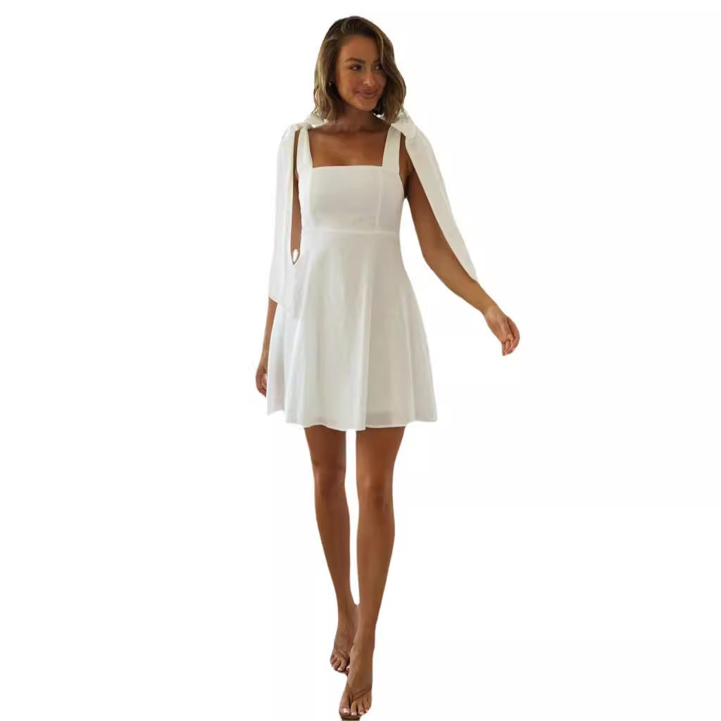 Robe à bretelles pour femme avec des détails de nœud décontractés Levoire