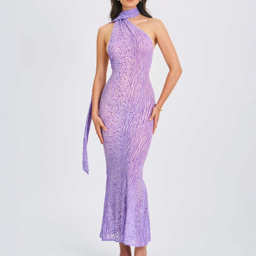 Robes Maxi Élégantes pour Femmes avec Coupe Slim et Détail de Nœud Excitant Levoire