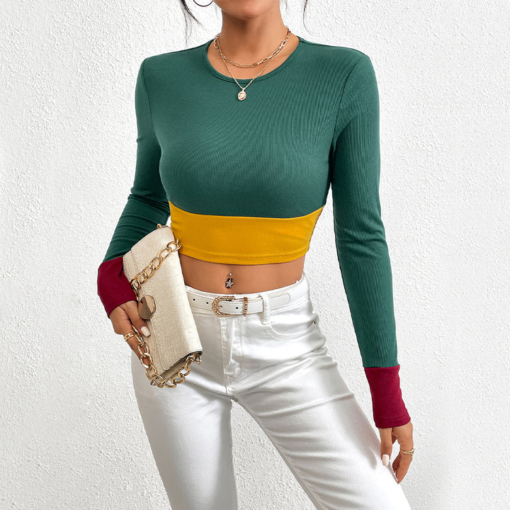 Top court pour femme avec design coloré et manches longues Levoire