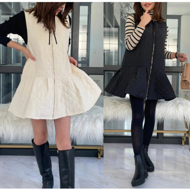Gilet matelassé pour femme avec jupe évasée et fermeture éclair pratique Levoire