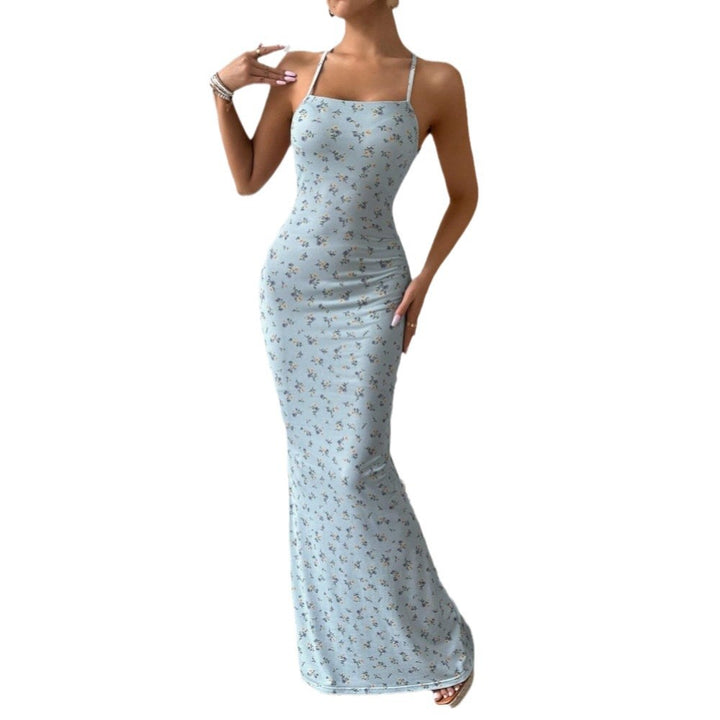 Robe maxi femme avec motif fleuri et bretelles spaghetti Levoire