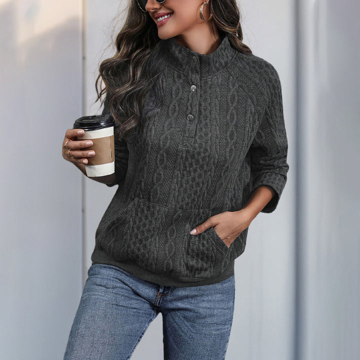 Pull pour femmes avec col haut et motif texturé Levoire