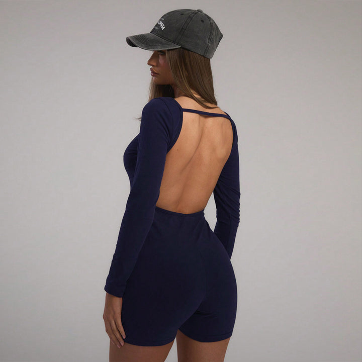 Body à manches longues pour femme avec coupe ajustée et décolleté en U à la mode Levoire