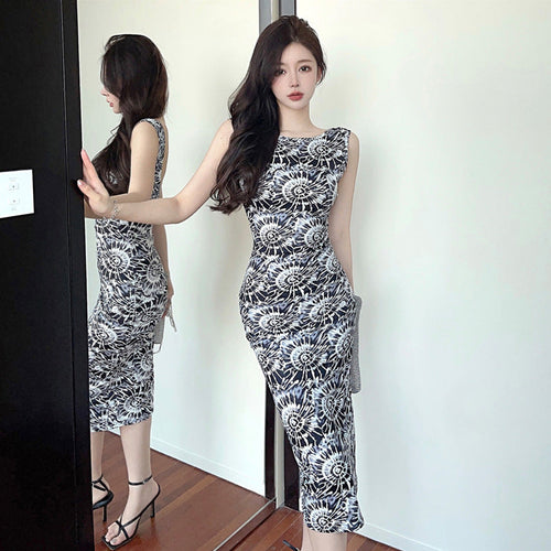Levoire | Robe imprimée Dos imprimé Robe moulante
