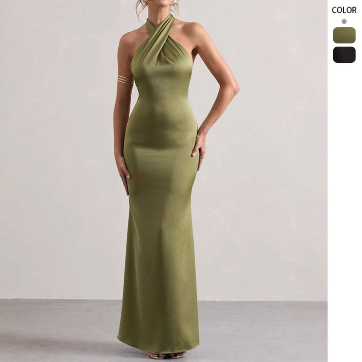 Robe de soirée élégante pour femmes avec coupe slim et sangle au cou Levoire