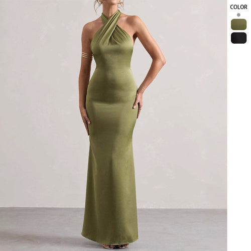 Robe de soirée élégante pour femmes avec coupe slim et sangle au cou Levoire