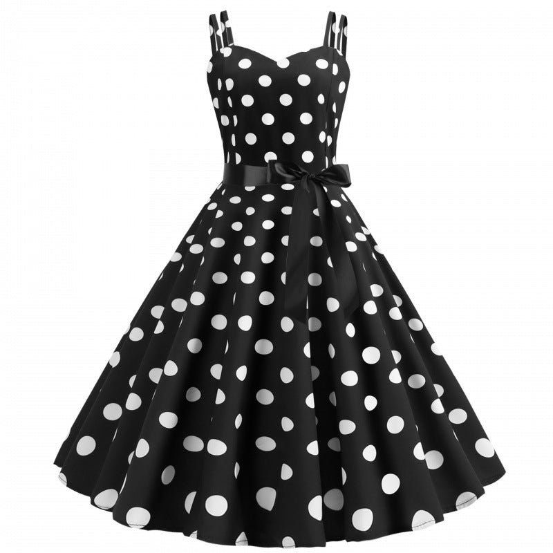 Robe swing femme avec des pois classiques et une jupe évasée Levoire