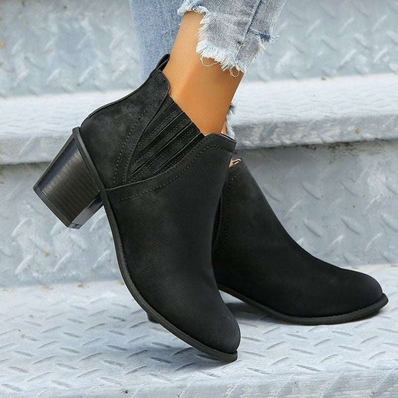 Levoire | Collection De Vin Bottes Basses À Talon Régal Pour Femmes Noir