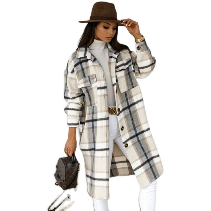 Veste à carreaux grande taille pour femmes Levoire
