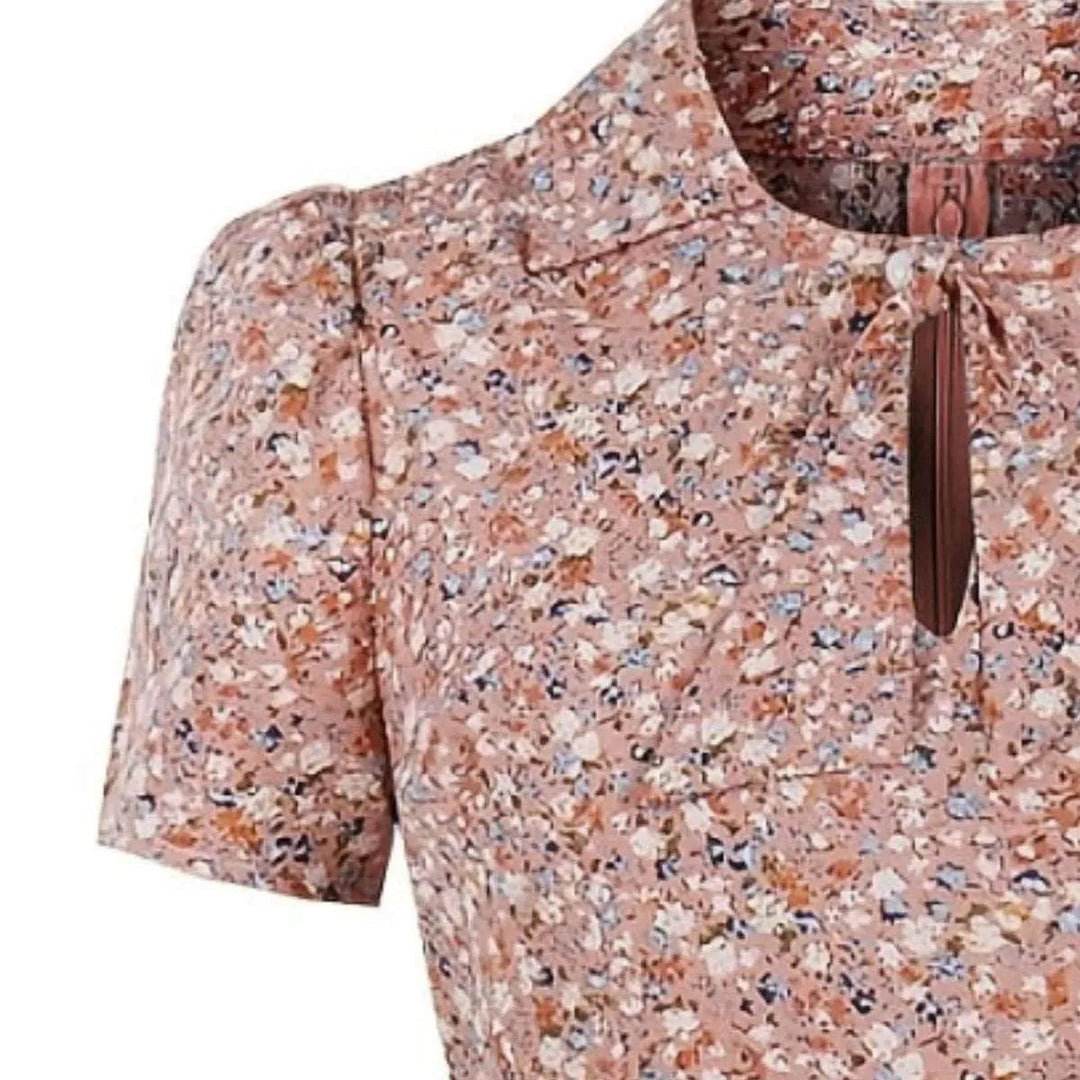 Levoire | Robe à manches courtes avec un petit motif floral