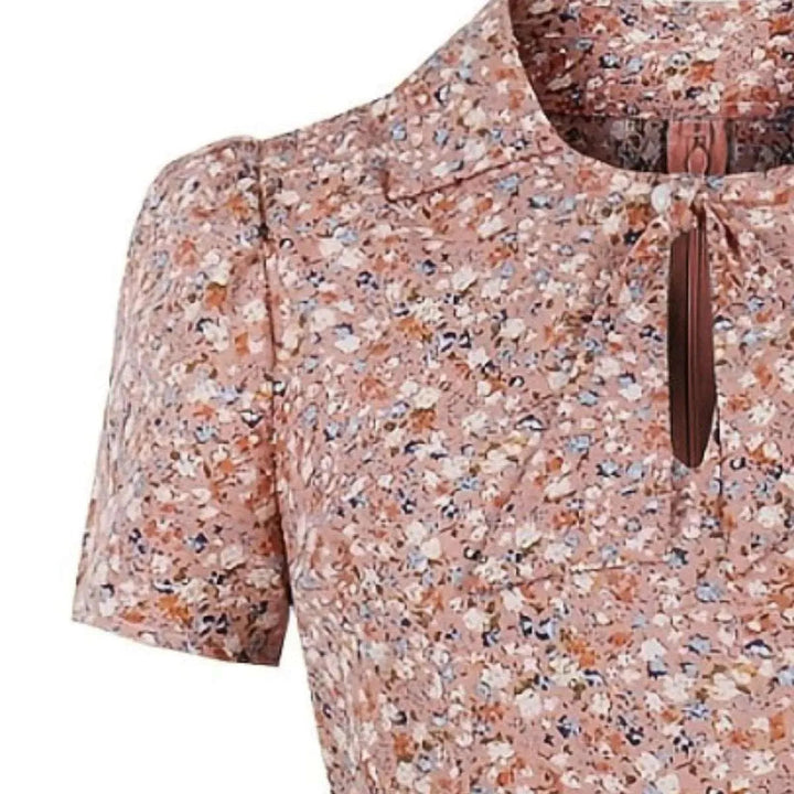 Levoire | Robe à manches courtes avec un petit motif floral