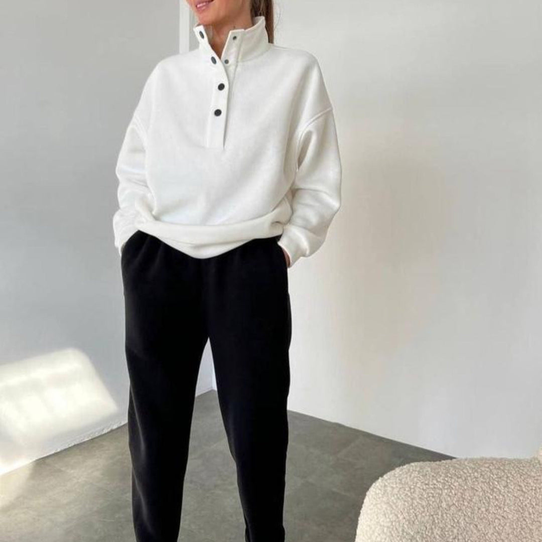 Levoire | Chemise à col button-up élégante ensemble deux pièces