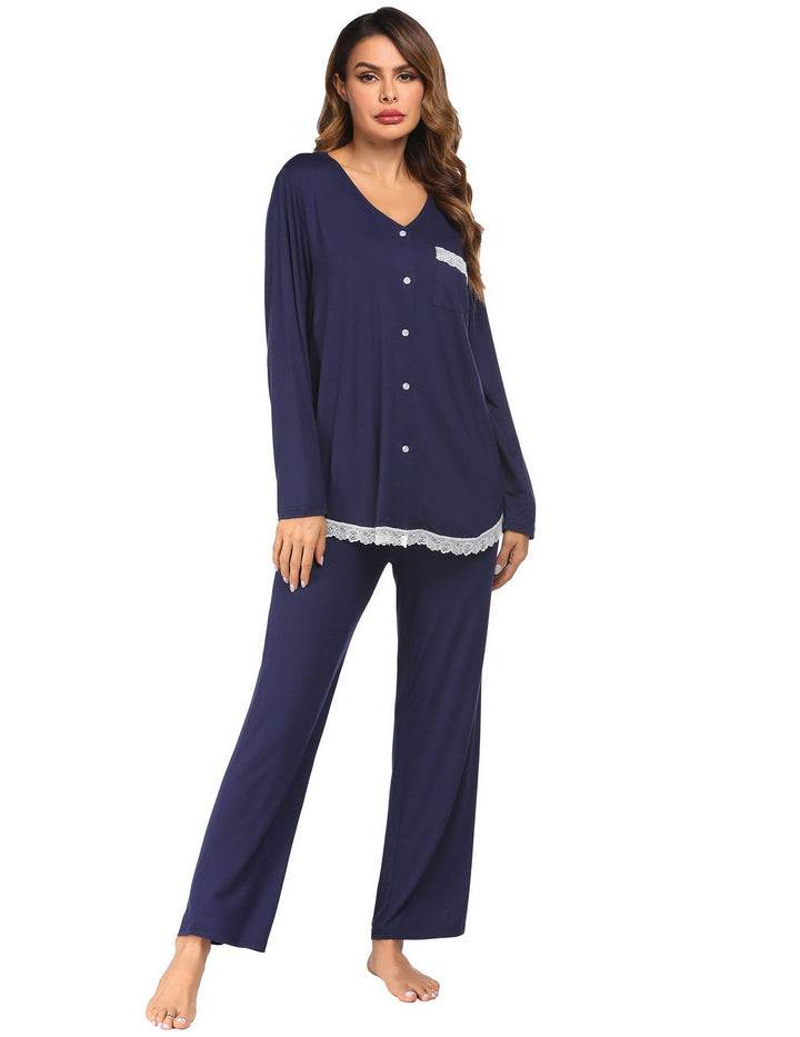 Levoire | dentelle-nuisette Manches longues Pantalons longs Ensemble maison Ambre